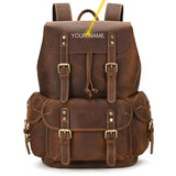 Genuine First-Layer Cowhide Flip Leather 36-55L Capacity Backpack |Travel| Adventure| Business - StoreFour