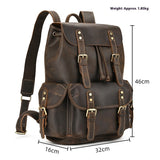 Genuine First-Layer Cowhide Flip Leather 36-55L Capacity Backpack |Travel| Adventure| Business - StoreFour