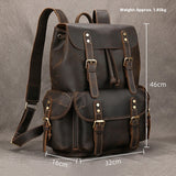 Genuine First-Layer Cowhide Flip Leather 36-55L Capacity Backpack |Travel| Adventure| Business - StoreFour
