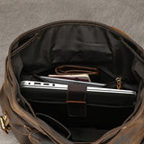 Genuine First-Layer Cowhide Flip Leather 36-55L Capacity Backpack |Travel| Adventure| Business - StoreFour