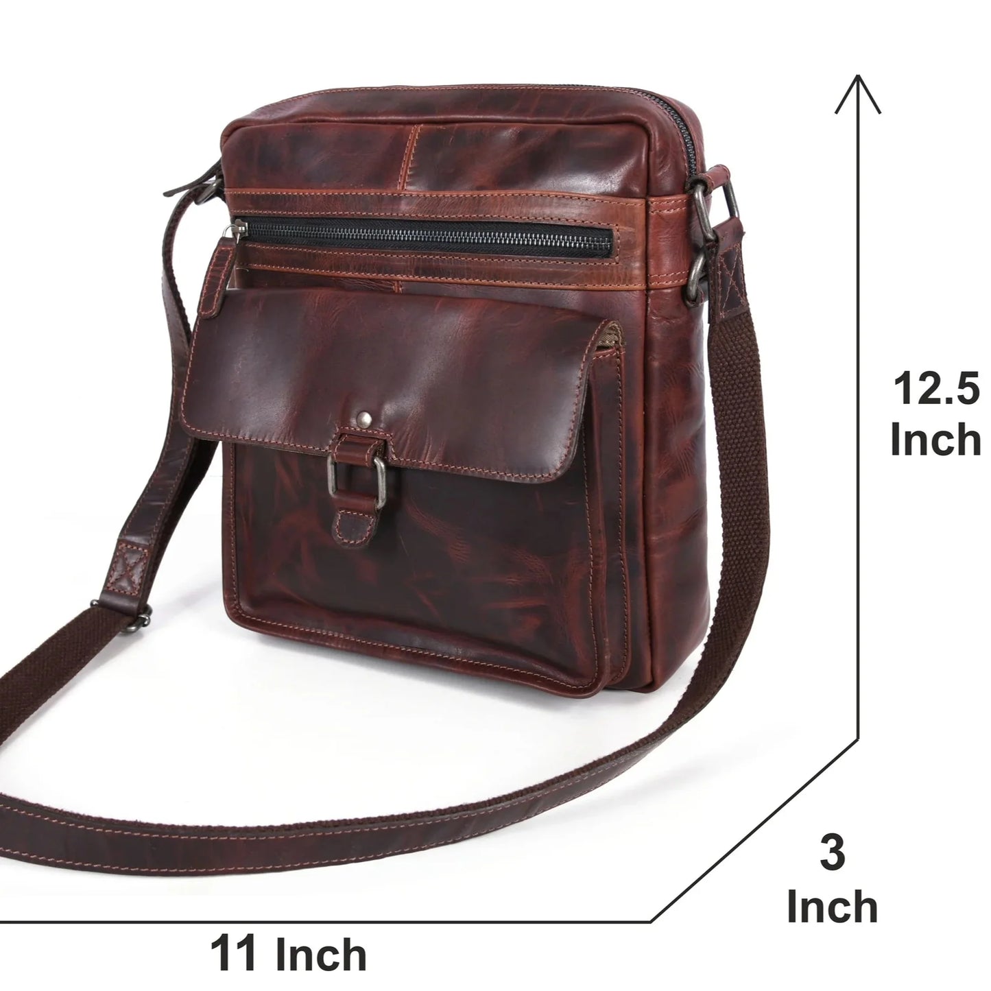 Manhattan Genuine Buffalo Leather Crossbody Bag for Men & Women