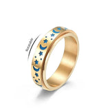 Stainless Steel Star Spinner Glow-in-the-Dark Ring - StoreFour