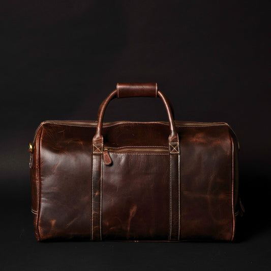 The Wayfarer Bag — Brown Full-Grain Canadian Leather Duffle Bag