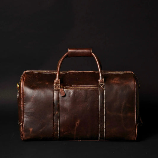 The Wayfarer | Brown Full-Grain Canadian Leather Duffle Bag