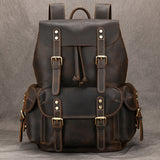 Genuine First-Layer Cowhide Flip Leather 36-55L Capacity Backpack |Travel| Adventure| Business - StoreFour