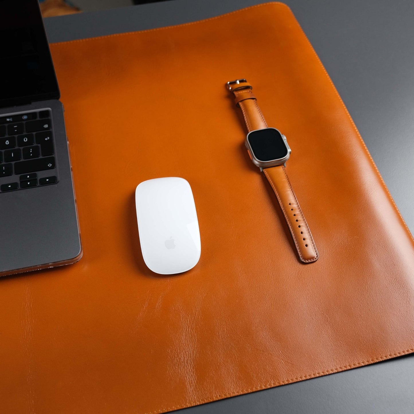 The Jersey Tan — Full-Grain Leather Desk Pad