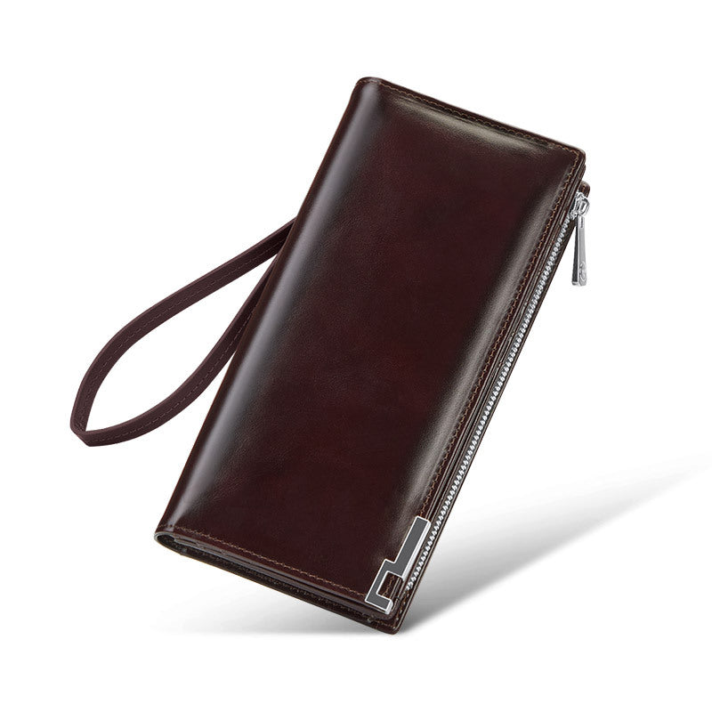 Premium Wallet Case for all phone brands in stylish brown leather with zip closure