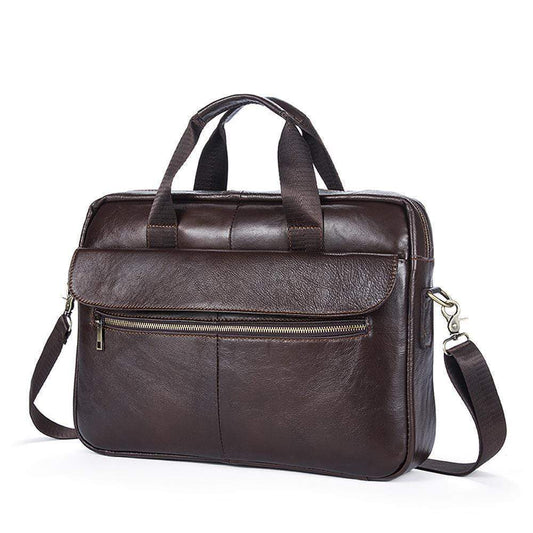Rossie Viren Pebbled Leather Soft Business Briefcase For Men-1