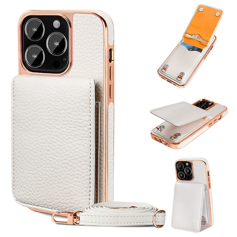 iPhone 14/14-Pro/14+/14-Pro-max|Other Models|Litchi-pattern Lanyard Case/Wallet - StoreFour