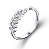 Gold/Silver-plated Authentic Simple Leaf/Feather-shaped ring for Her