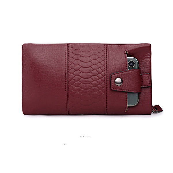 Multifunctional Women's Long Leather Phone Wallet/Case|Soft Leather Zipper