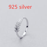 Gold/Silver-plated Authentic Simple Leaf/Feather-shaped ring for Her