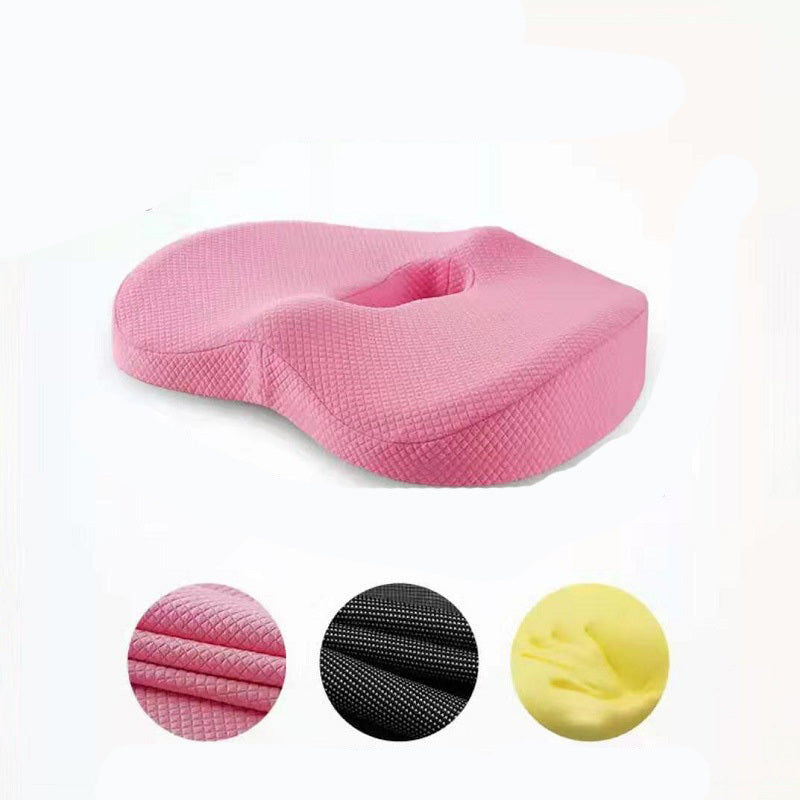 Comfortable seat cushion in pink with ergonomic design for enhanced comfort and support