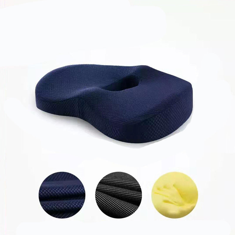 comfortable seat cushion in navy blue with ergonomic design for enhanced comfort