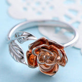 A Simple Copper+Zircon Rose Adjustable Ring