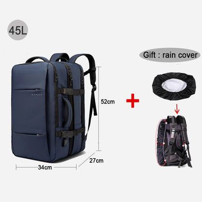Durable 17.3-inch laptop backpack for men with multiple compartments and rain cover included