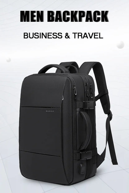 Stylish 17.3-inch laptop backpack for men with multiple compartments for business and travel