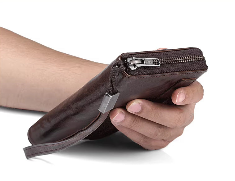 Genuine Soft Handmade Sheepskin Retro Long Wallet - StoreFour