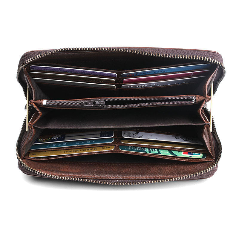 Genuine Soft Handmade Sheepskin Retro Long Wallet - StoreFour
