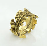 Gold/Silver-plated Authentic Simple Leaf/Feather-shaped ring for Her