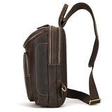 Retro Genuine Crazy Horse Skin Leather Wear-resistant Shoulder Bag