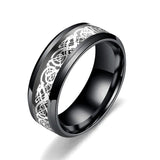 Dragon Pattern Men's Stainless Steel Rings