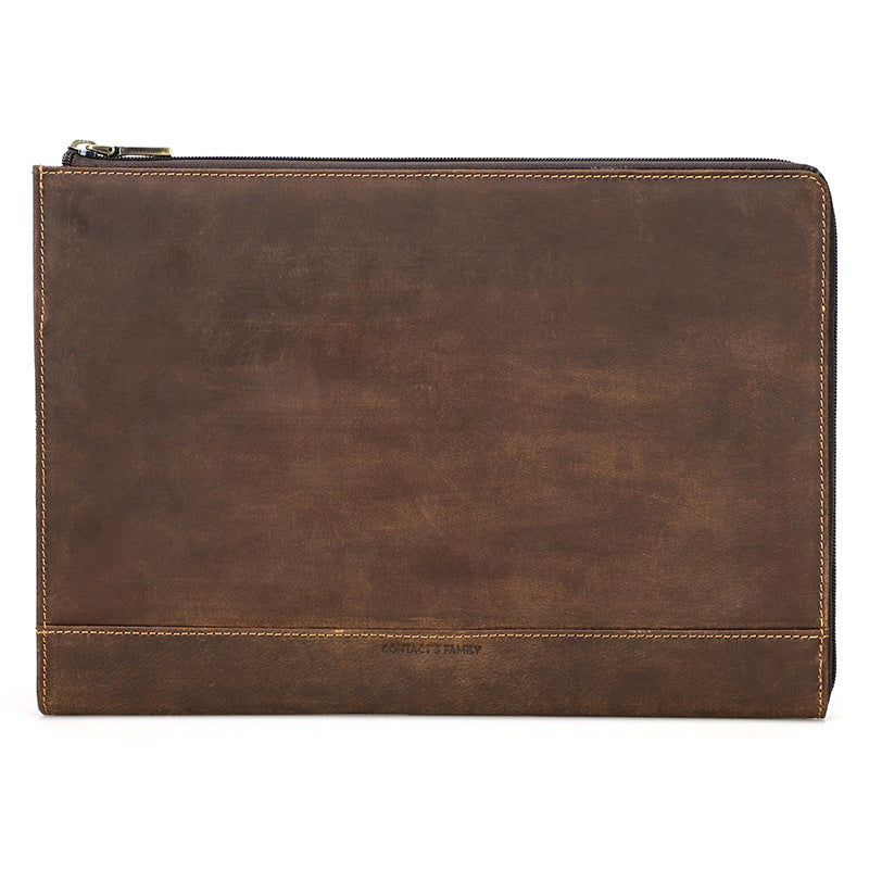 Crazy Horse Leather Laptop Bag with a sleek design and durable construction for everyday use