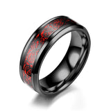 Dragon Pattern Men's Stainless Steel Rings