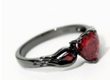 Ruby Red Zirconia Love Rings For Women