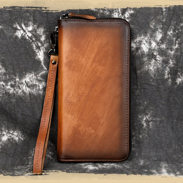 Universal Hand-rubbed 1st Layer Cowhide Leather Multifunctional Wallet/Phone Case