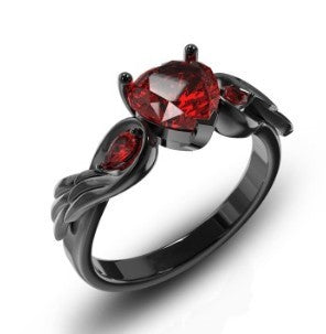 Ruby Red Zirconia Love Rings For Women