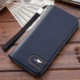 Men's PU Leather Universal Long Everyday Wallet/Phone Case Zipper-secured