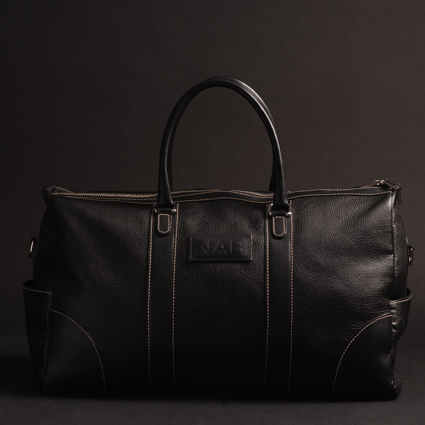 The Shield Duffle- Made in Canada | Black Full-Grain Leather Duffle Bag