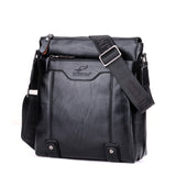 One Shoulder Men's Leather Crossbody Business Briefcase