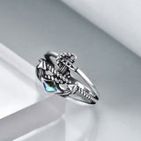 Sterling Silver Nautical Blue Anchor Rings