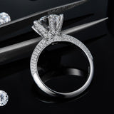 Women's S925 Silver-Plated White Gold Moissanite Diamond Ring