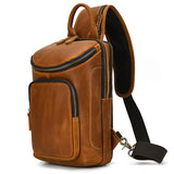 Retro Genuine Crazy Horse Skin Leather Wear-resistant Shoulder Bag