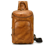 Retro Genuine Crazy Horse Skin Leather Wear-resistant Shoulder Bag