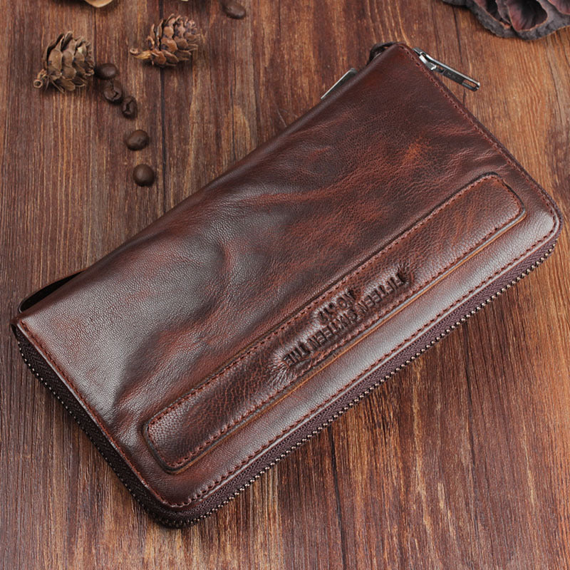 Genuine Soft Handmade Sheepskin Retro Long Wallet - StoreFour