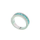 Fashion White Gold-plated Emerald Zircon Ring