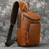 Retro Genuine Crazy Horse Skin Leather Wear-resistant Shoulder Bag