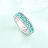 Fashion White Gold-plated Emerald Zircon Ring