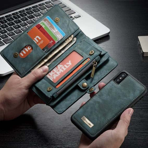 Removable Leather Wallet/iPhone Case | Flip Stand | Card Slot