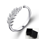 Gold/Silver-plated Authentic Simple Leaf/Feather-shaped ring for Her