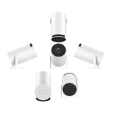 720P 180-degree portable home projector with compact design and multiple viewing angles