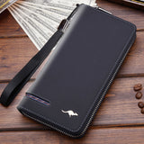 Men's PU Leather Universal Long Everyday Wallet/Phone Case Zipper-secured