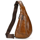 Retro Genuine Crazy Horse Skin Leather Wear-resistant Shoulder Bag