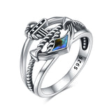 Sterling Silver Nautical Blue Anchor Rings