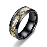 Dragon Pattern Men's Stainless Steel Rings