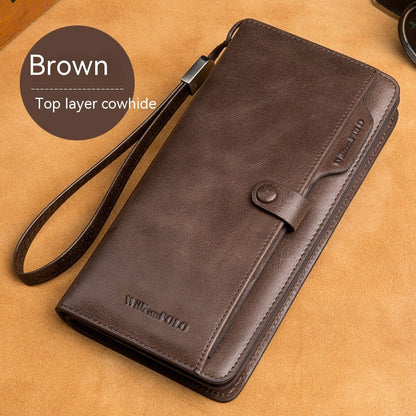 Men's Genuine First Layer Cowhide Leather Wallet/Phone Case - StoreFour